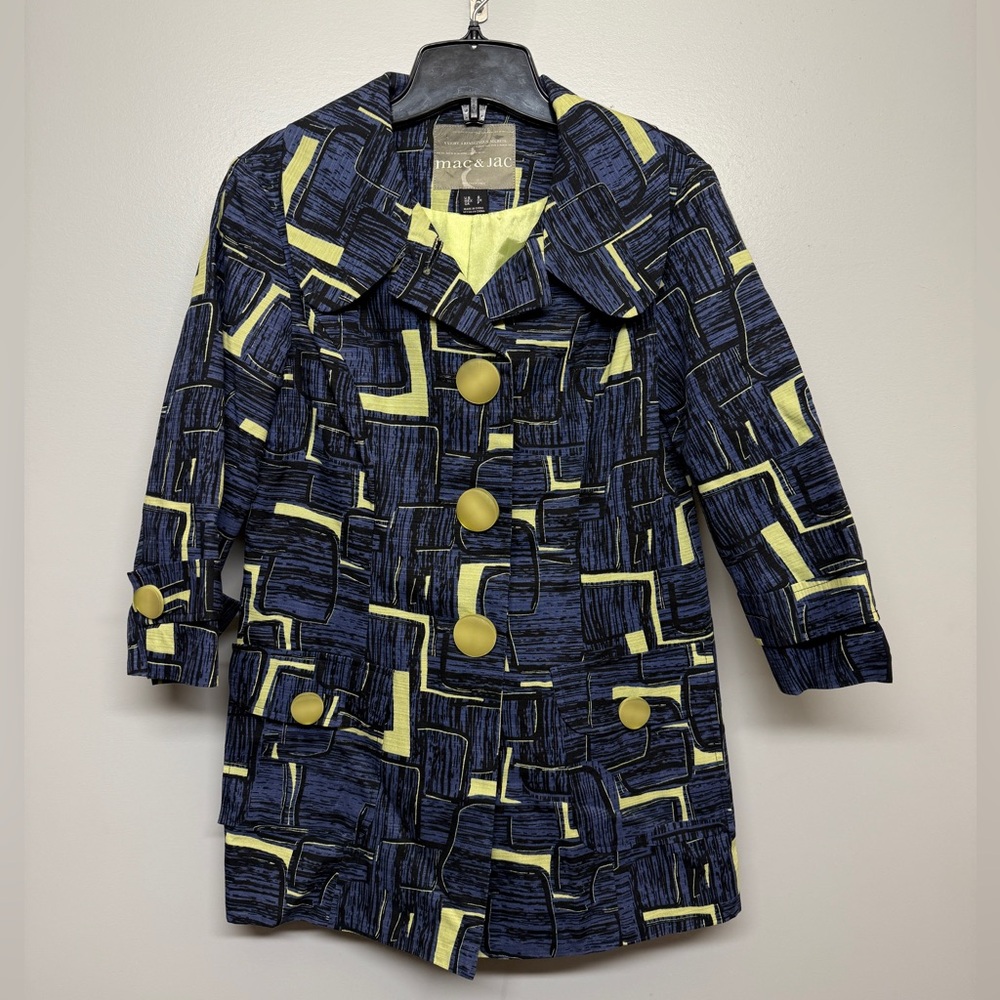 mac & jac Navy and Yellow Shirt SIZE S